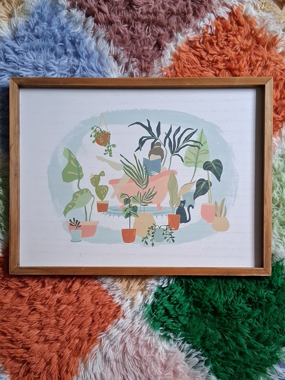 Hobby Lobby Botanical Batgroom Print in Green, Coral, Peach, and Cream